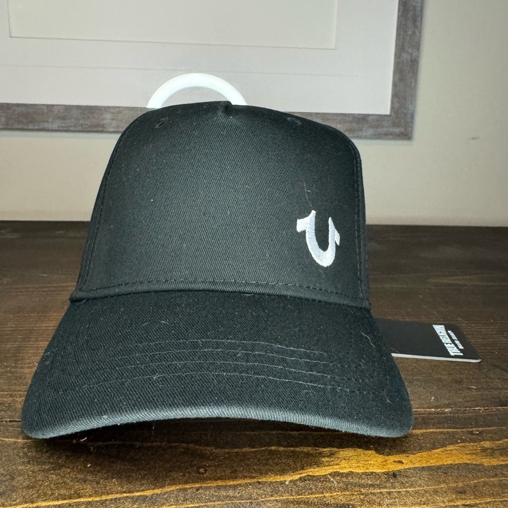 True Religion Black Baseball Cap with Logo